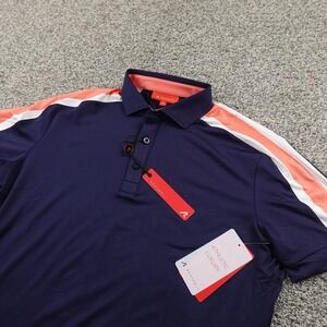 NEW Redvanly Polo Shirt Mens S Navy Blue Golf Short Sleeve Performance Stretch